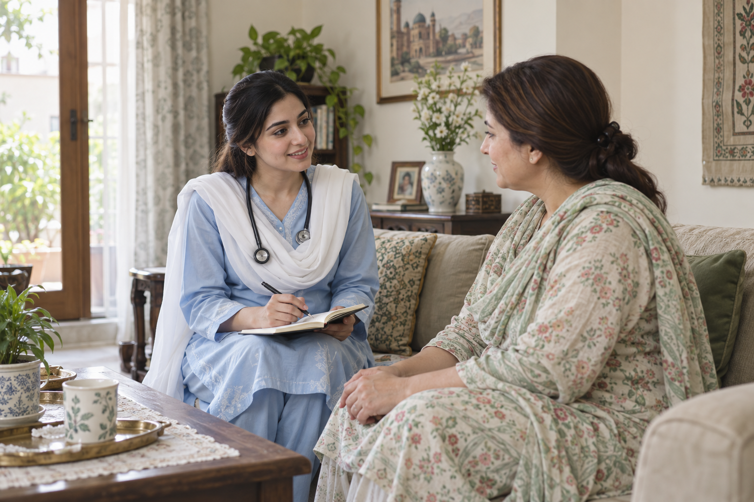 Home Nursing Staff in a Pakistani home setting