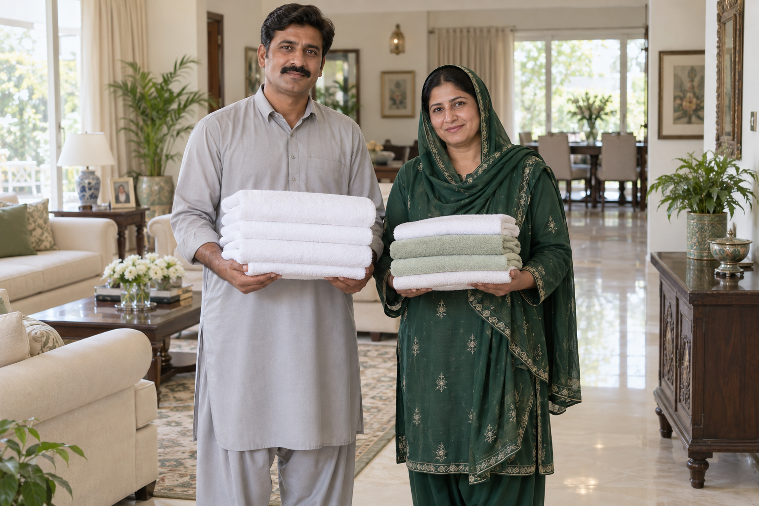 House Care Couple Services in a Pakistani home setting